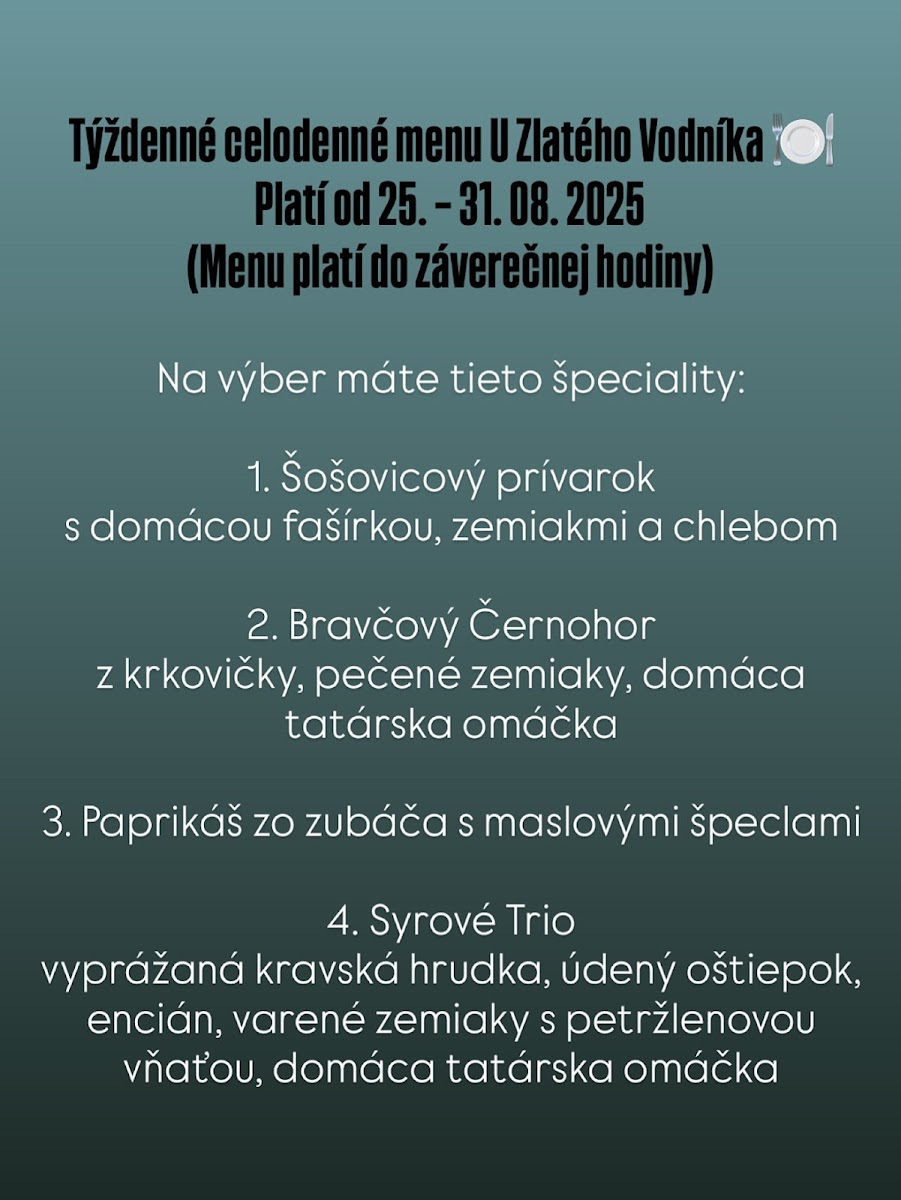 Menu U Zlatého Vodníka-2