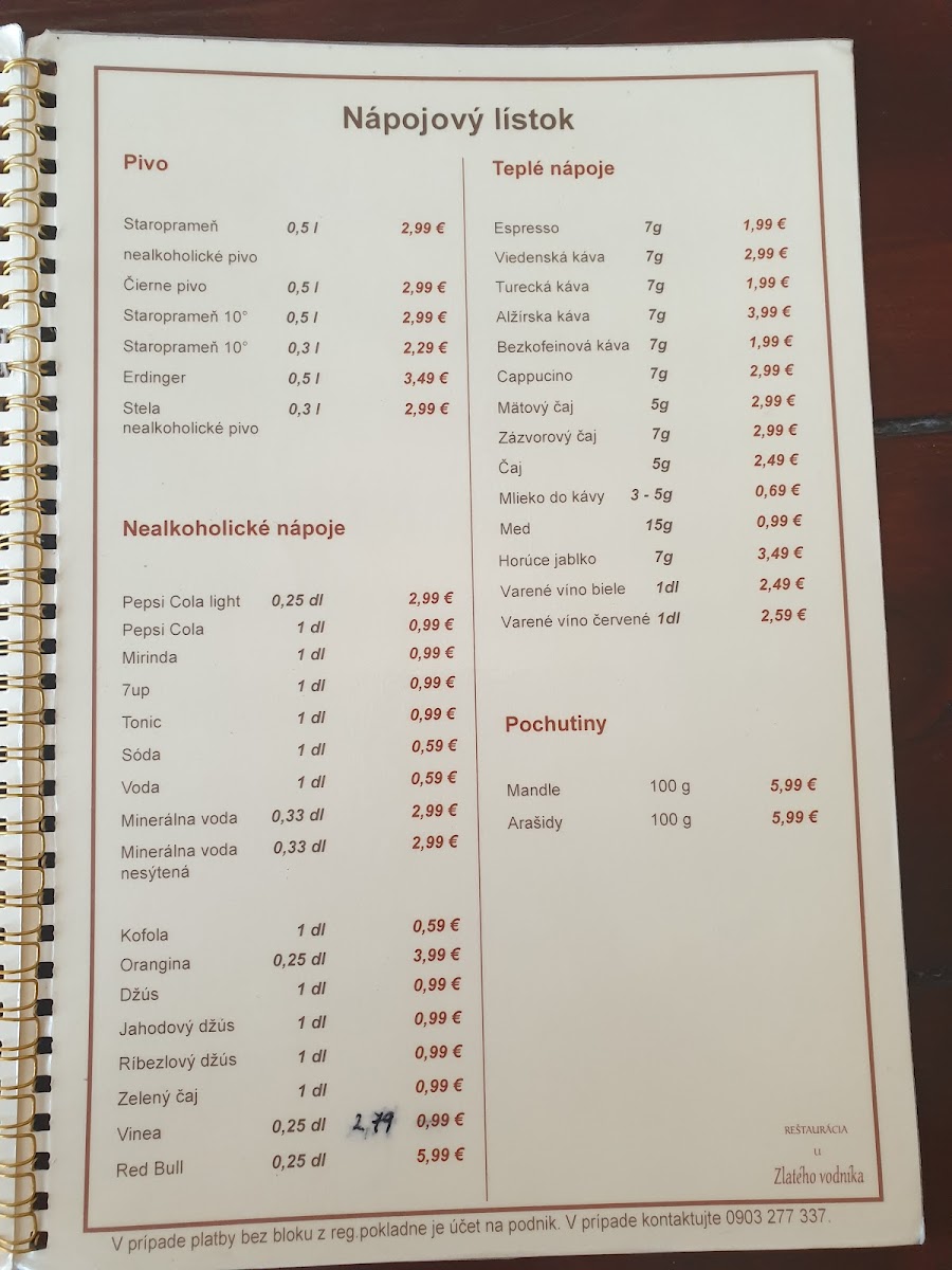 Menu U Zlatého Vodníka-5
